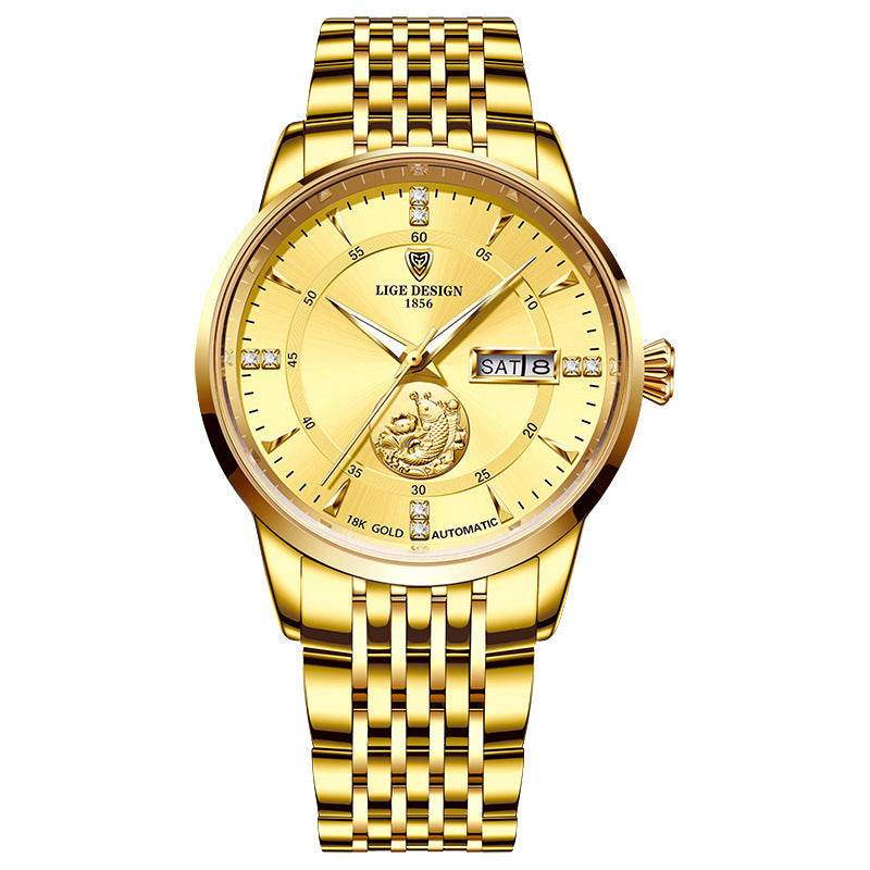 Buy Center Men's Mechanical Watch - Waterproof, Double Calendar, Luminous Design - Buy Center