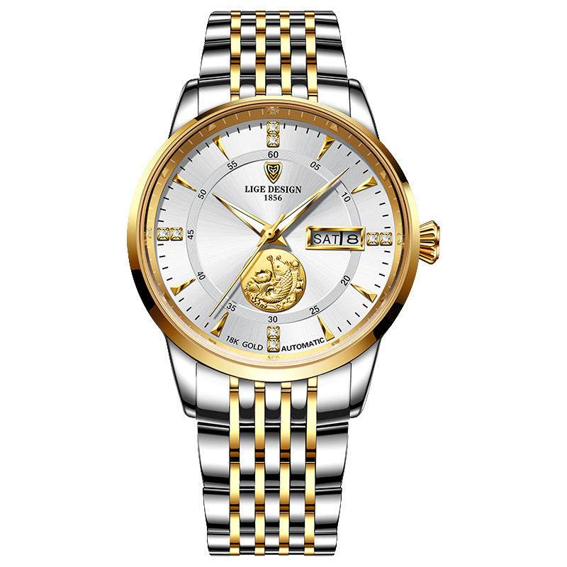 Buy Center Men's Mechanical Watch - Waterproof, Double Calendar, Luminous Design - Buy Center