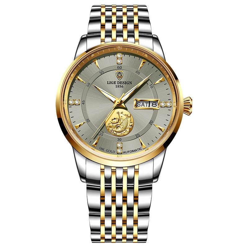 Buy Center Men's Mechanical Watch - Waterproof, Double Calendar, Luminous Design - Buy Center