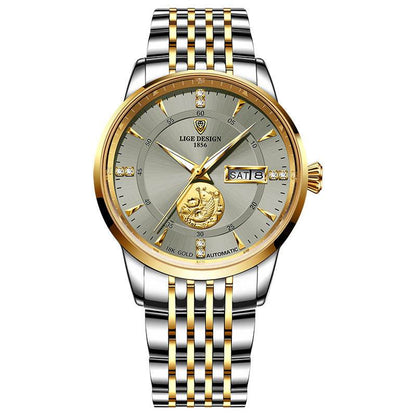 Buy Center Men's Mechanical Watch - Waterproof, Double Calendar, Luminous Design - Buy Center