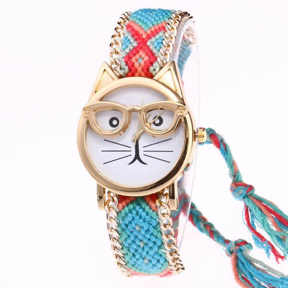 DIY Hand-Knitted Woolen Cat Face Watch - Unique Style for Kids 2025 - Buy Center