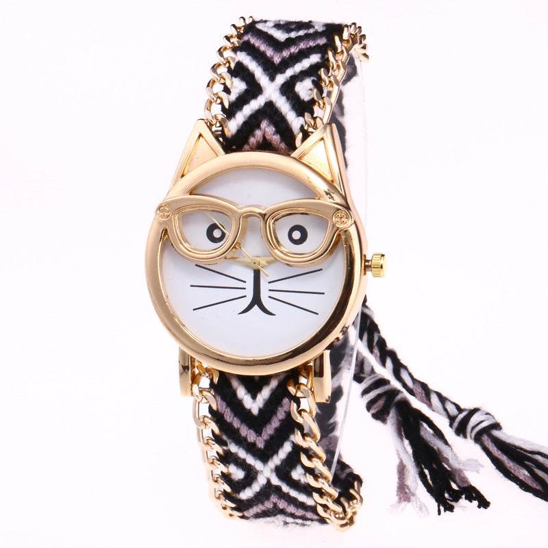 DIY Hand-Knitted Woolen Cat Face Watch - Unique Style for Kids 2025 - Buy Center