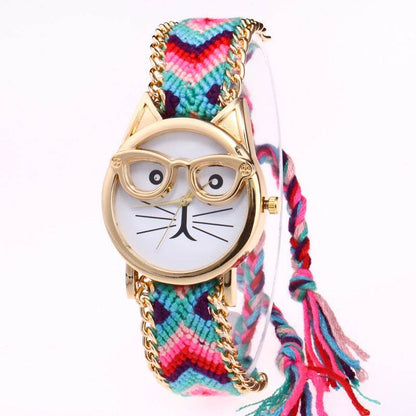 DIY Hand-Knitted Woolen Cat Face Watch - Unique Style for Kids 2025 - Buy Center