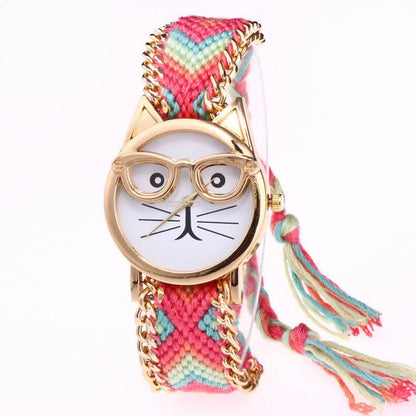 DIY Hand-Knitted Woolen Cat Face Watch - Unique Style for Kids 2025 - Buy Center