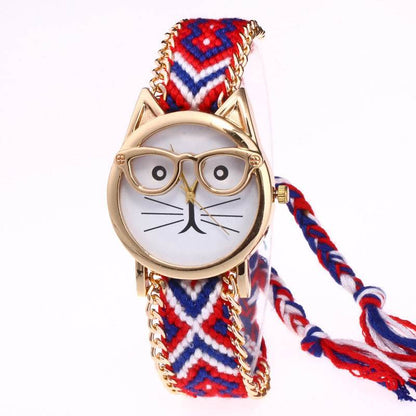 DIY Hand-Knitted Woolen Cat Face Watch - Unique Style for Kids 2025 - Buy Center