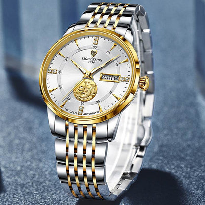 Buy Center Men's Mechanical Watch - Waterproof, Double Calendar, Luminous Design - Buy Center