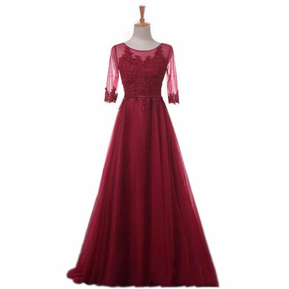 Buycenter Elegant Red Evening Dress - Long Slim Korean Style for Parties - Buy Center