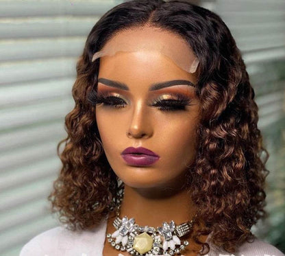 Hand-Wound Tube Black Short Curly Wig - Heat-Resistant & Versatile Style - Buy Center