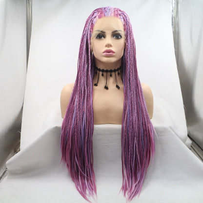 Deep Light Purple Hair Wig - Long Straight Braids for Fashionable Women - Buy Center