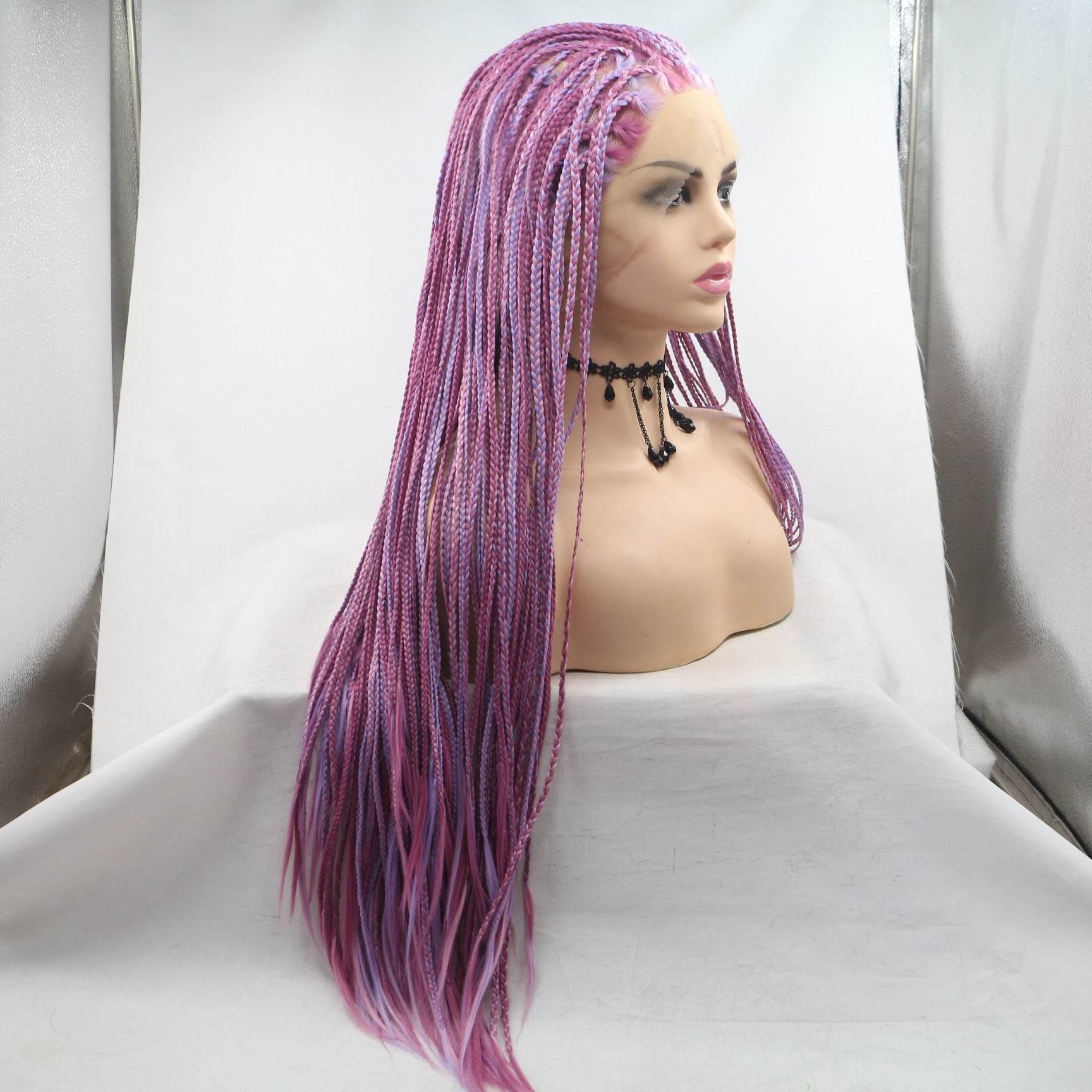 Deep Light Purple Hair Wig - Long Straight Braids for Fashionable Women - Buy Center