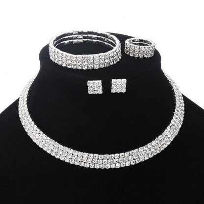Exaggerated Claw Diamond Beaded Necklace Set - Trendy Multi-Layered Fashion - Buy Center