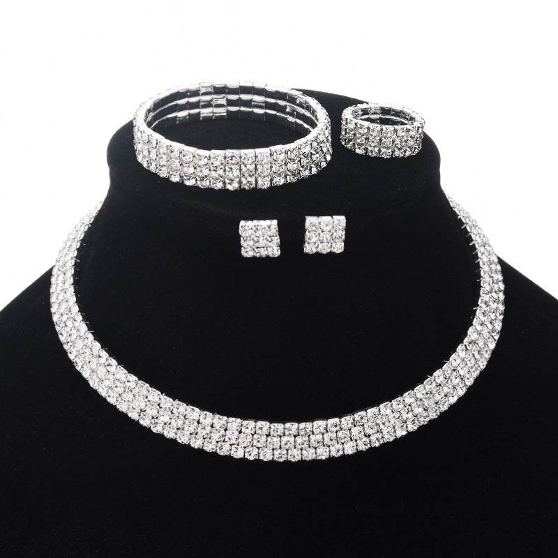 Exaggerated Claw Diamond Beaded Necklace Set - Trendy Multi-Layered Fashion - Buy Center