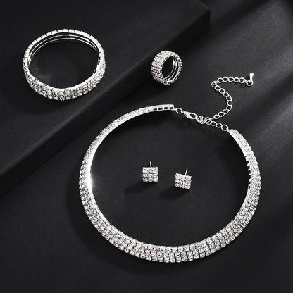 Exaggerated Claw Diamond Beaded Necklace Set - Trendy Multi-Layered Fashion - Buy Center
