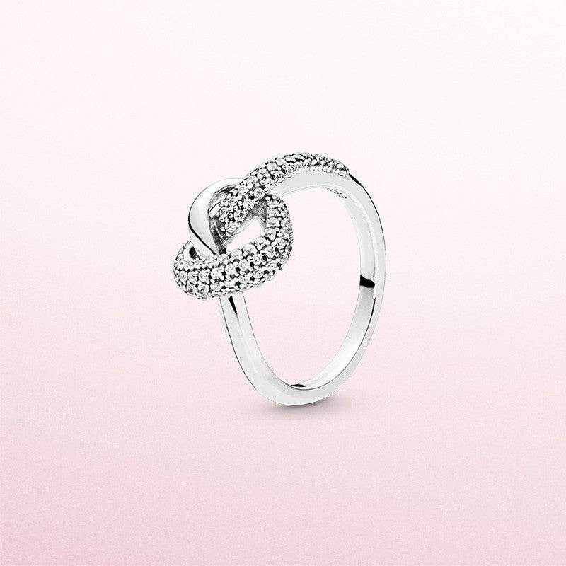 Trendy Silver Wave Engagement Ring - Diamond-Encrusted Modern Style - Buy Center