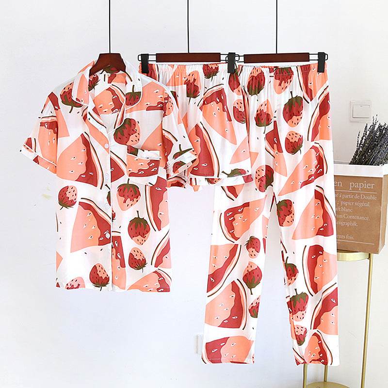 Stylish Women's Cotton Pajama Set - Perfect for Spring & Summer Comfort - Buy Center