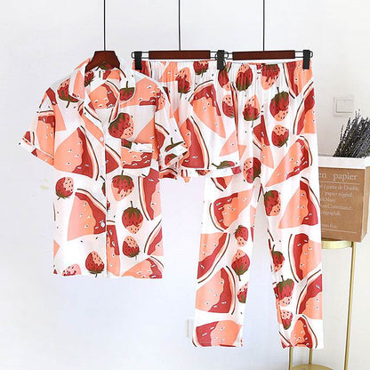 Stylish Women's Cotton Pajama Set - Perfect for Spring & Summer Comfort - Buy Center