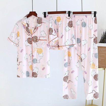 Stylish Women's Cotton Pajama Set - Perfect for Spring & Summer Comfort - Buy Center