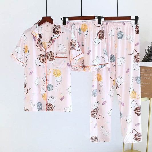 Stylish Women's Cotton Pajama Set - Perfect for Spring & Summer Comfort - Buy Center