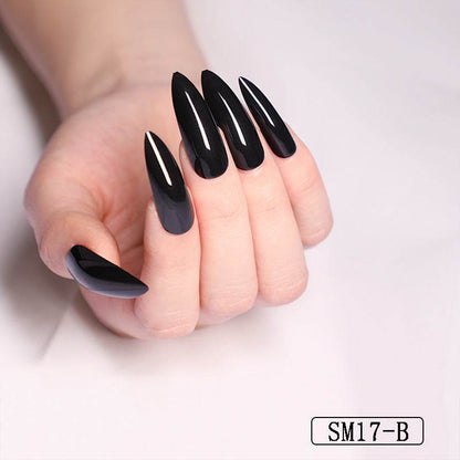 Long Pointed False Nails - Trendy Solid Colors for DIY Manicures 2025 - Buy Center