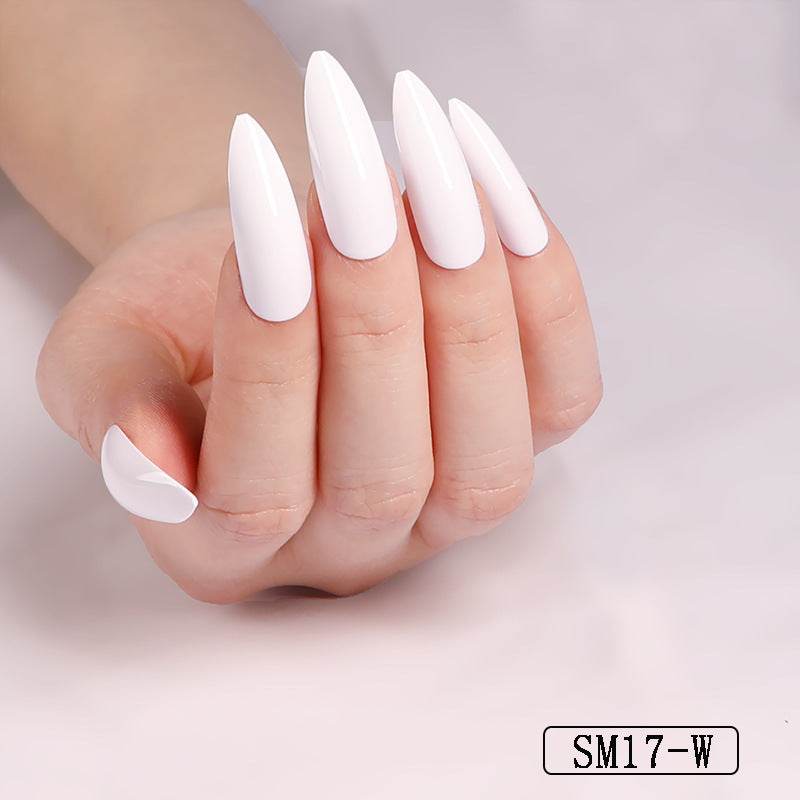 Long Pointed False Nails - Trendy Solid Colors for DIY Manicures 2025 - Buy Center