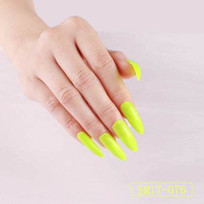 Long Pointed False Nails - Trendy Solid Colors for DIY Manicures 2025 - Buy Center