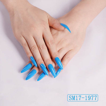 Long Pointed False Nails - Trendy Solid Colors for DIY Manicures 2025 - Buy Center
