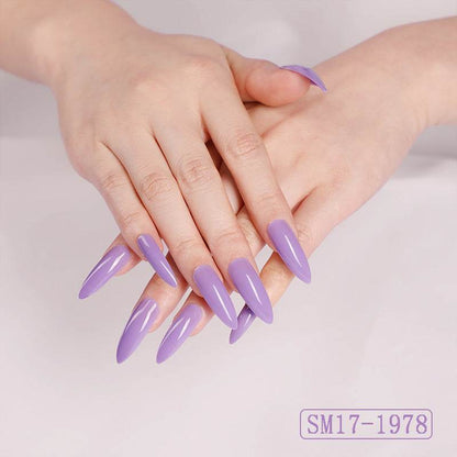 Long Pointed False Nails - Trendy Solid Colors for DIY Manicures 2025 - Buy Center