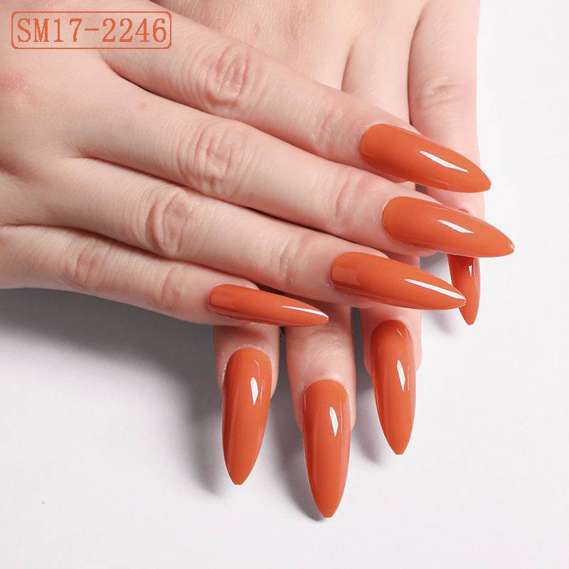 Long Pointed False Nails - Trendy Solid Colors for DIY Manicures 2025 - Buy Center
