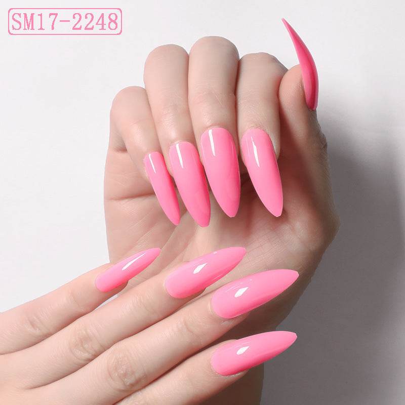 Long Pointed False Nails - Trendy Solid Colors for DIY Manicures 2025 - Buy Center