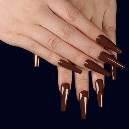 Long Coffin Fake Nails - Vibrant Colors, Easy Application Nail Art - Buy Center