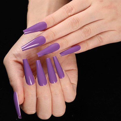 Long Coffin Fake Nails - Vibrant Colors, Easy Application Nail Art - Buy Center