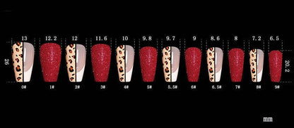 Red Jump Leopard Print False Nails - Instant Glam & Durability 2025 - Buy Center