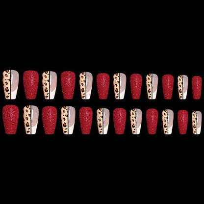 Red Jump Leopard Print False Nails - Instant Glam & Durability 2025 - Buy Center