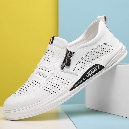 Buycenter Men's Summer Casual Leather Shoes - Breathable & Stylish - Buy Center