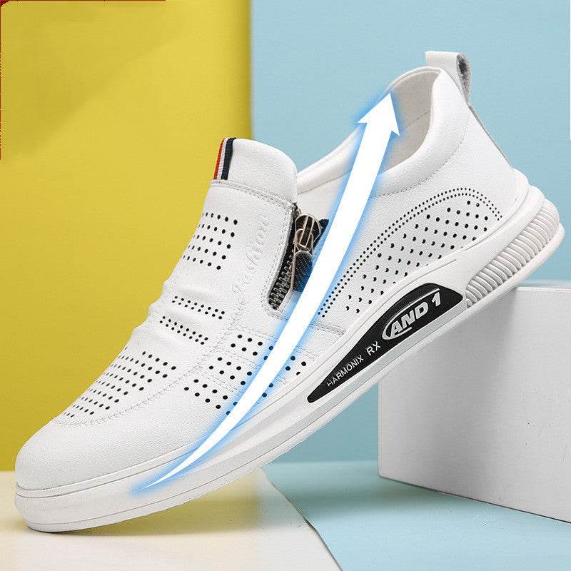 Buycenter Men's Summer Casual Leather Shoes - Breathable & Stylish - Buy Center