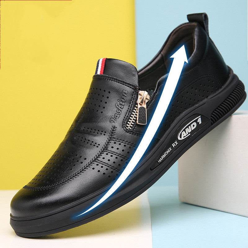 Buycenter Men's Summer Casual Leather Shoes - Breathable & Stylish - Buy Center