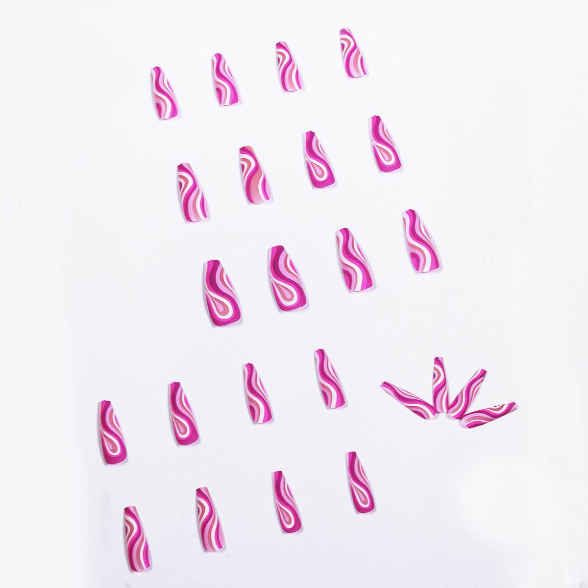 Detachable Artistic Press-On Nails Set - 24 Trendy Stylish False Tips - Buy Center