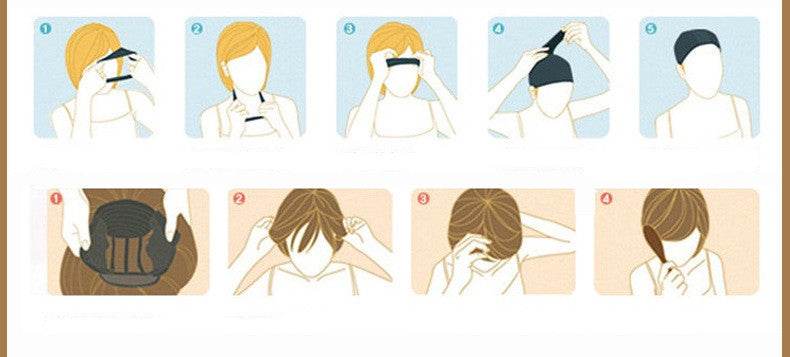 Short Curly Synthetic Wig - European American Style in Black Brown - Buy Center