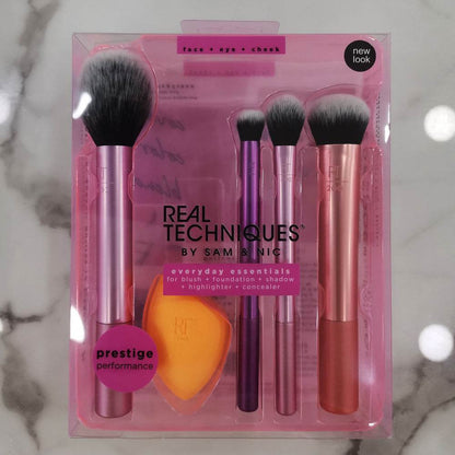 New REAL T 5pcs Makeup Brush Set - Ultra-Soft Tools for Flawless Looks - Buy Center