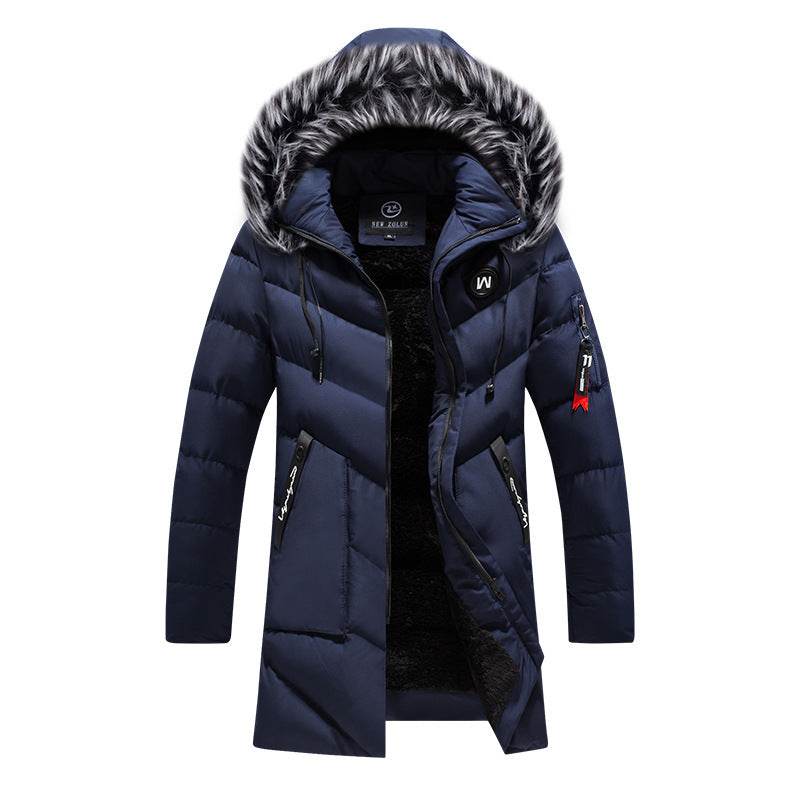 Casual Mid-Length Plus Cashmere Padded Jacket - Hooded & Zippered - Buy Center