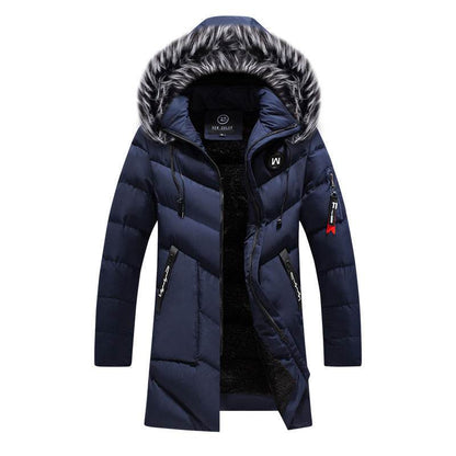 Casual Mid-Length Plus Cashmere Padded Jacket - Hooded & Zippered - Buy Center