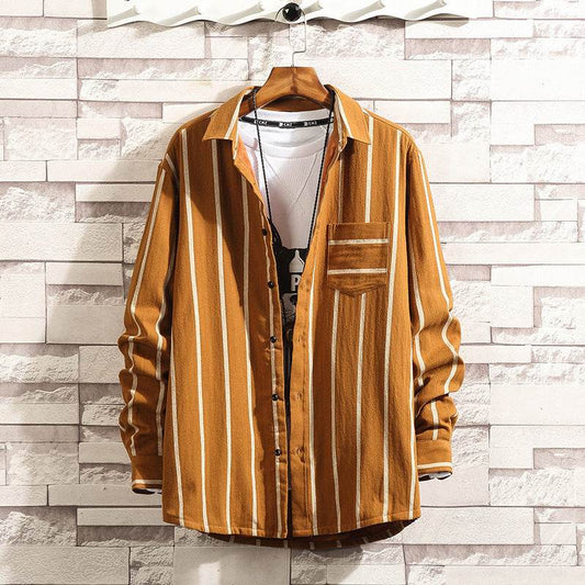 Buycenter Slim-fit Thermal Underwear - Soft Cotton Striped Shirt - Buy Center