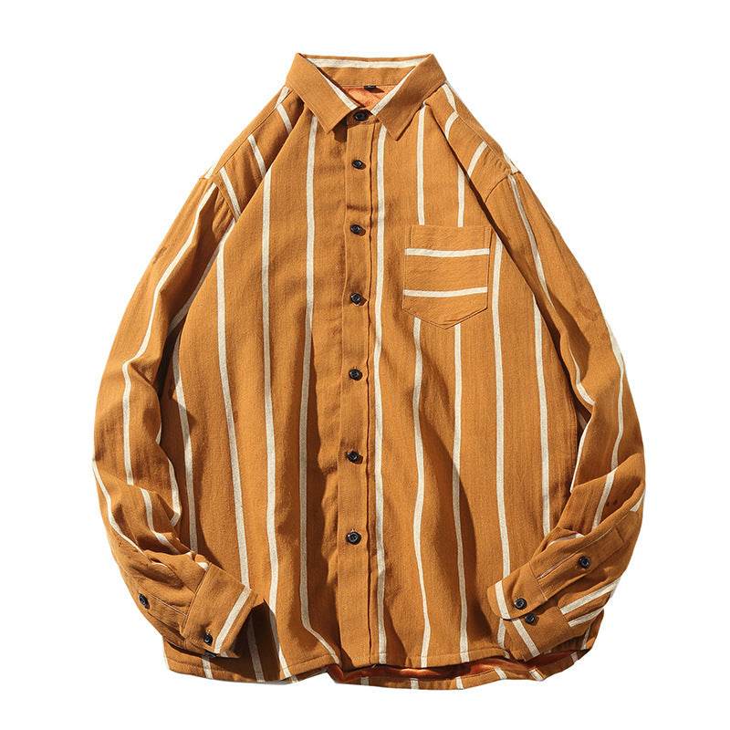 Buycenter Slim-fit Thermal Underwear - Soft Cotton Striped Shirt - Buy Center