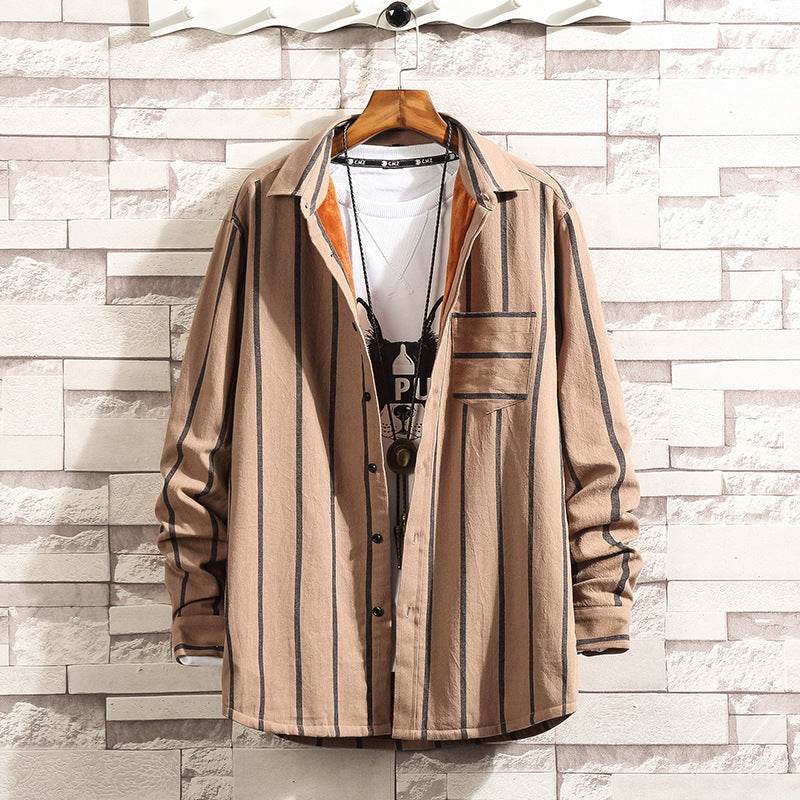 Buycenter Slim-fit Thermal Underwear - Soft Cotton Striped Shirt - Buy Center