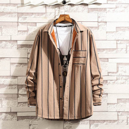 Buycenter Slim-fit Thermal Underwear - Soft Cotton Striped Shirt - Buy Center