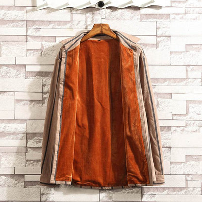 Buycenter Slim-fit Thermal Underwear - Soft Cotton Striped Shirt - Buy Center