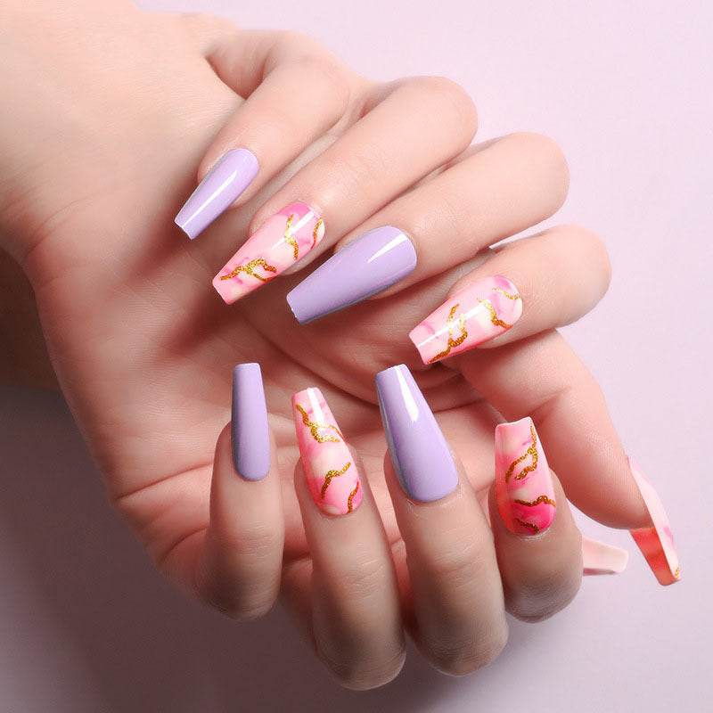 Wearing Nails Elegant Ballet Style Nail Art Kit - 24 Premium Fake Nails - Buy Center