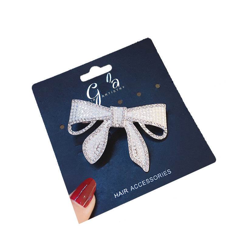 Elegant Japanese Korean Pearl Bow Hairpin - Trendy Human Hair Accessory - Buy Center