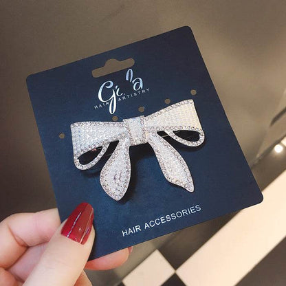 Elegant Japanese Korean Pearl Bow Hairpin - Trendy Human Hair Accessory - Buy Center