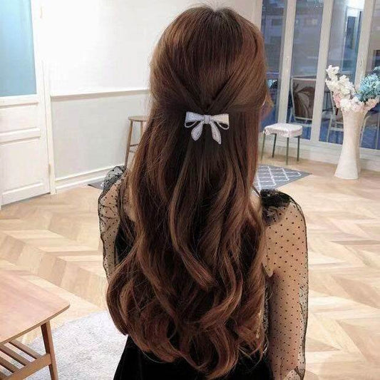Elegant Japanese Korean Pearl Bow Hairpin - Trendy Human Hair Accessory - Buy Center